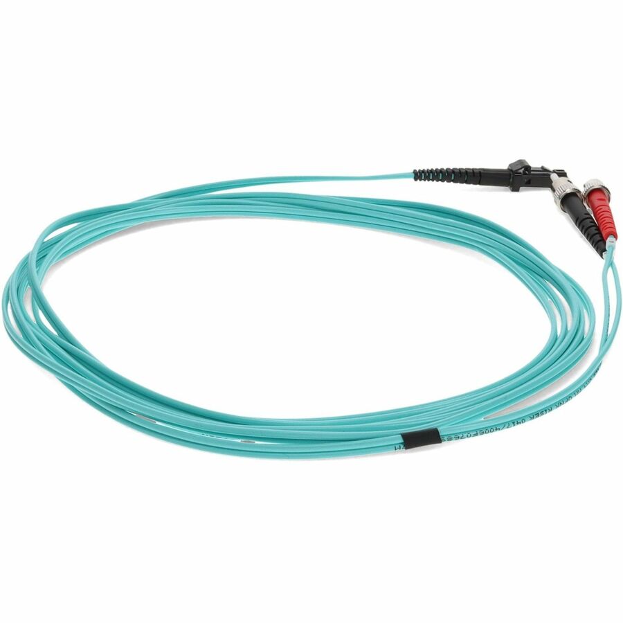 AddOn 3m MT-RJ (Male) to ST (Male) Aqua OM3 Duplex Fiber OFNR (Riser-Rated) Patch Cable
