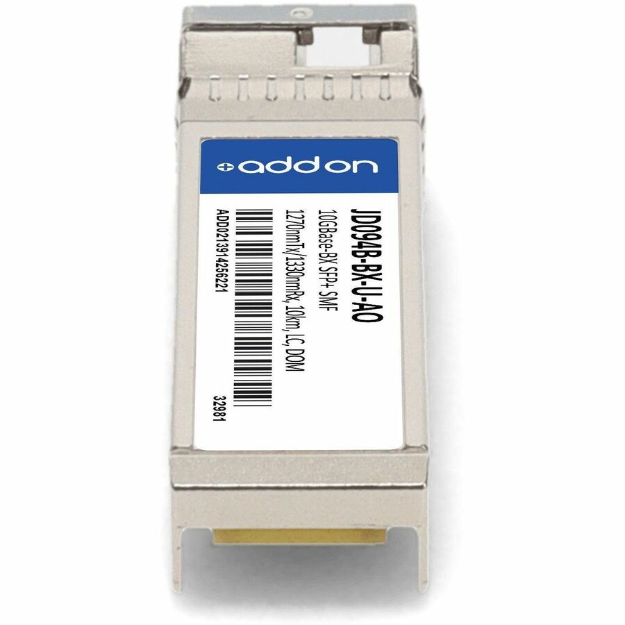 AddOn HP JD094B Compatible TAA Compliant 10GBase-BX SFP+ Transceiver (SMF, 1270nmTx/1330nmRx, 10km, LC, DOM)