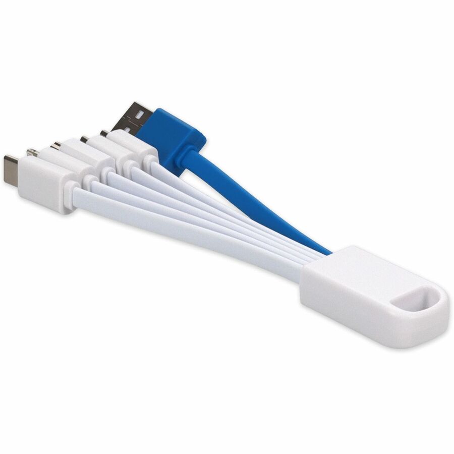 AddOn 4in USB 2.0 (A) Male to 30-Pin, Lightning, Micro-USB and Mini-USB 2.0 (B) Male Multicolored 5-in-1 Charger