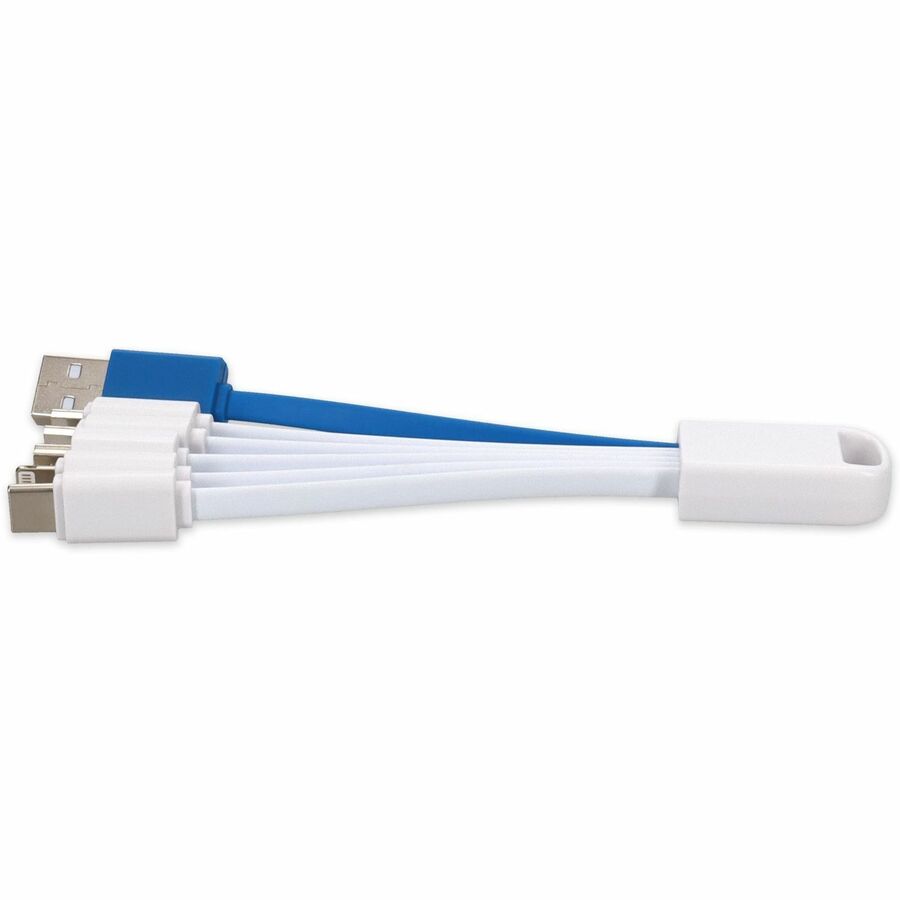 AddOn 4in USB 2.0 (A) Male to 30-Pin, Lightning, Micro-USB and Mini-USB 2.0 (B) Male Multicolored 5-in-1 Charger