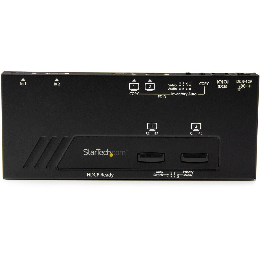 StarTech.com 2x2 HDMI Matrix Switch - 4K with Fast Switching, Auto-Sensing and Serial Control