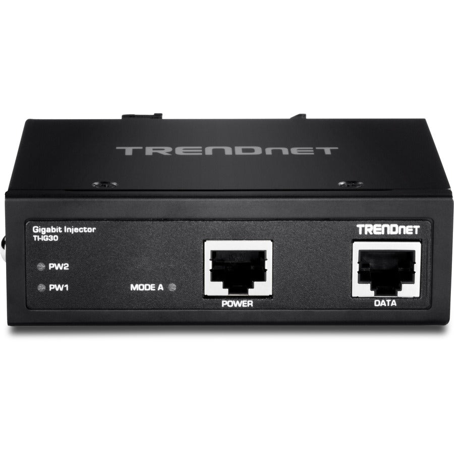 TRENDnet Hardened Industrial Gigabit PoE+ Injector, DIN-Rail, Wall Mount, IP30 Rated Housing, DIN-rail & Wall Mounts Included, TI-IG30