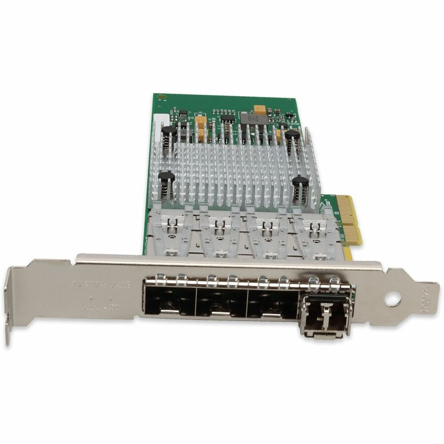 AddOn Intel I350F4 Comparable 1Gbs Quad SFP Port Network Interface Card with 4 1000Base-SX SFP Transceivers