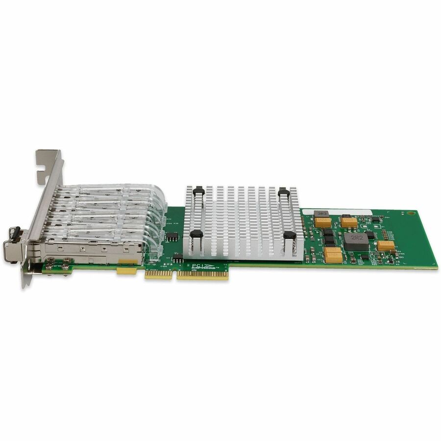 AddOn Intel I350F4 Comparable 1Gbs Quad SFP Port Network Interface Card with 4 1000Base-SX SFP Transceivers