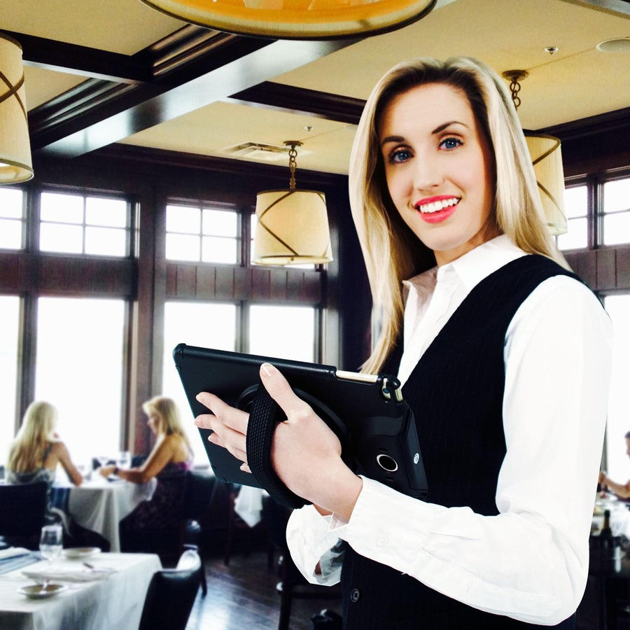 CTA Digital Anti-Theft Case with Built-In Grip Stand for iPad Air and iPad Pro 9.7