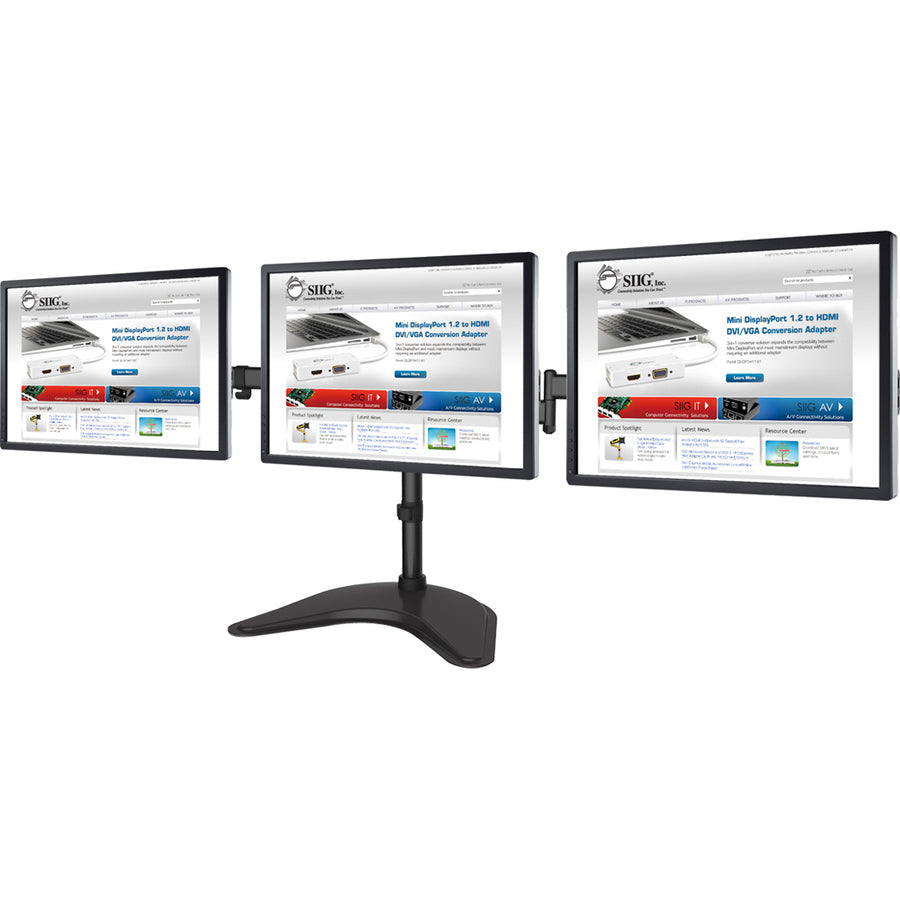 SIIG Articulated Freestanding Triple Monitor Desk Stand - 13"-27"
