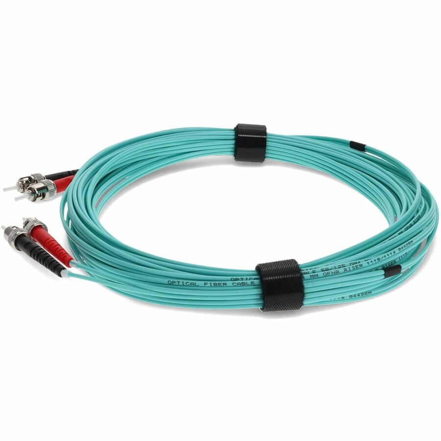 AddOn 4m ST (Male) to ST (Male) Aqua OM3 Duplex Fiber OFNR (Riser-Rated) Patch Cable