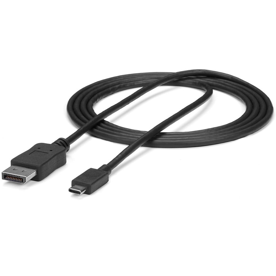 StarTech.com 6ft/1.8m USB C to DisplayPort 1.2 Cable 4K 60Hz - USB Type-C to DP Video Adapter Monitor Cable HBR2 - TB3 Compatible - Black