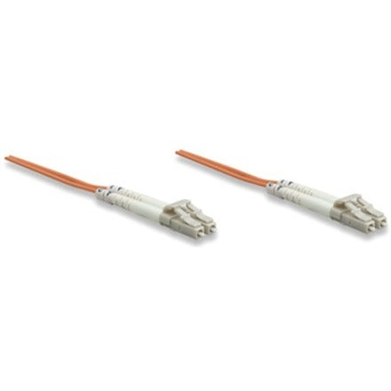 Intellinet Network Solutions Fiber Optic Patch Cable, LC/LC, OM1, 62.5/125, Multimode, Duplex, Orange, 10 ft (3 m)