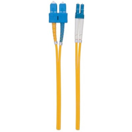 Intellinet Network Solutions Fiber Optic Patch Cable, LC/SC, OS2, 9/125, Single-Mode, Duplex, Yellow, 10 ft (3 m)