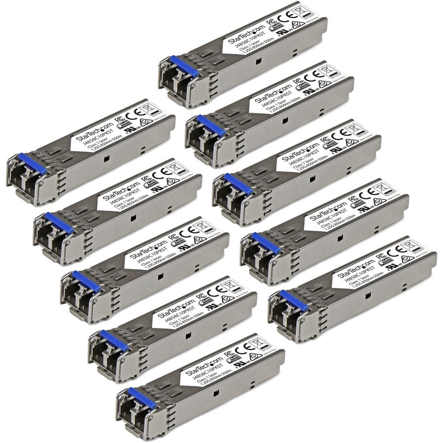 StarTech.com 10 pack HPE J4859C Compatible SFP Module 1000BASE-LX - 1GbE Gigabit Ethernet Single Mode/Multi Mode Fiber Transceiver - 10km