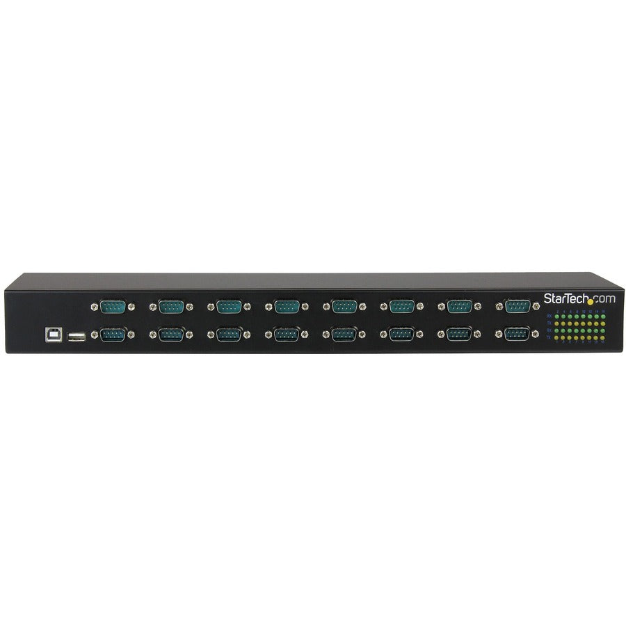 StarTech.com USB to Serial Hub - 16 Port - COM Port Retention - Rack Mount and Daisy Chainable - USB to RS232 Hub