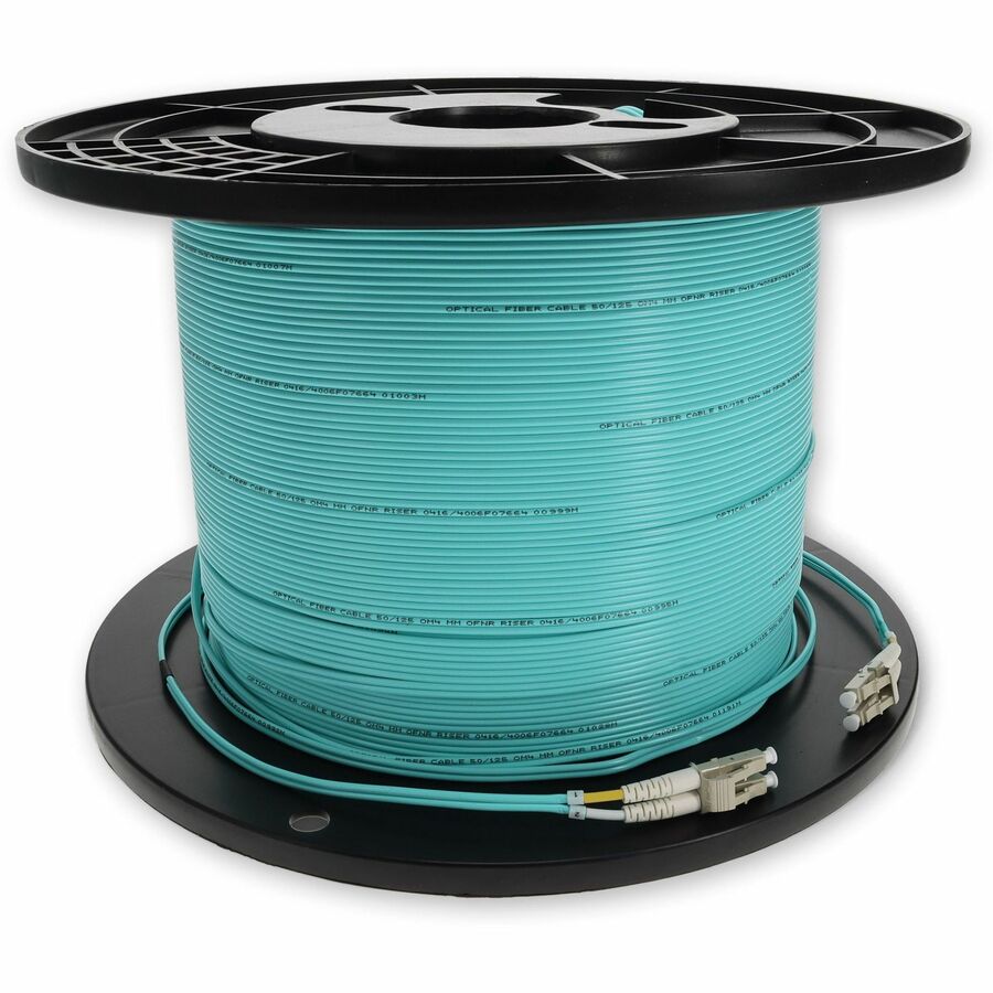 AddOn 75m LC (Male) to LC (Male) Aqua OM3 Duplex Fiber OFNR (Riser-Rated) Patch Cable