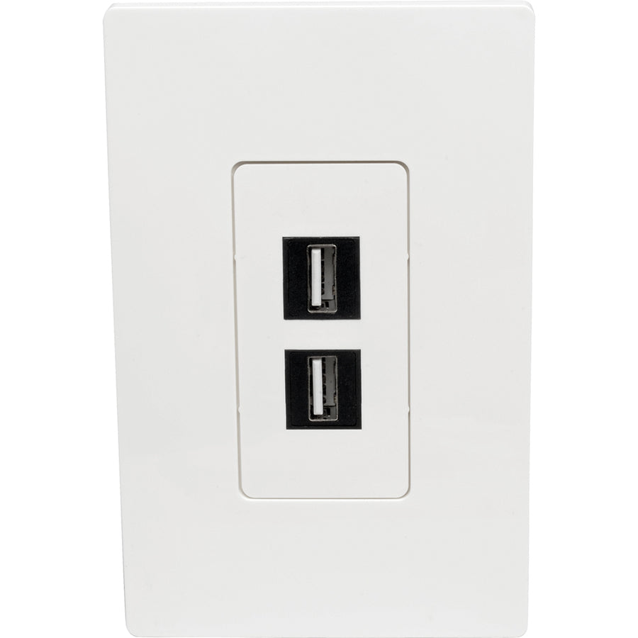 Eaton Tripp Lite Series 2-Port Keystone Single-Gang Faceplate, White, TAA