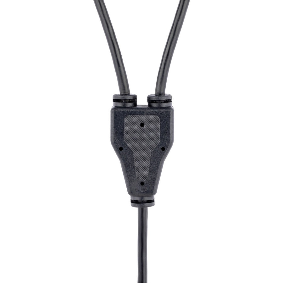 StarTech.com 10ft (3m) Computer Power Y Cord, NEMA 5-15P to C13, 10A 125V, 18AWG, Black Replacement PC Power Cord, TV/Monitor Power Cable