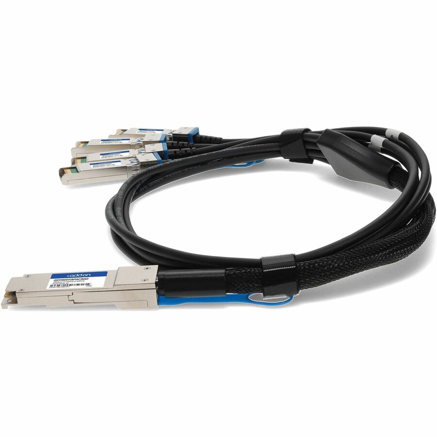 AddOn MSA and TAA Compliant 100GBase-CU QSFP28 to 4xSFP28 Direct Attach Cable (Passive Twinax, 3m)
