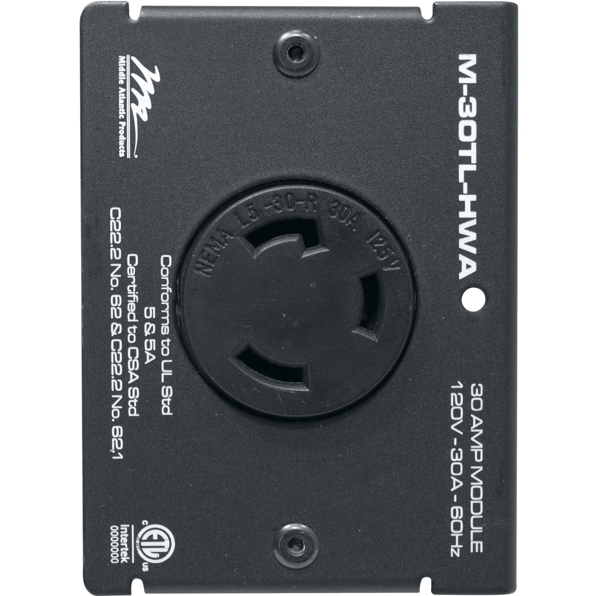 Middle Atlantic MPR Module, 30 A, Twistlock, L5-30R, Hardwired