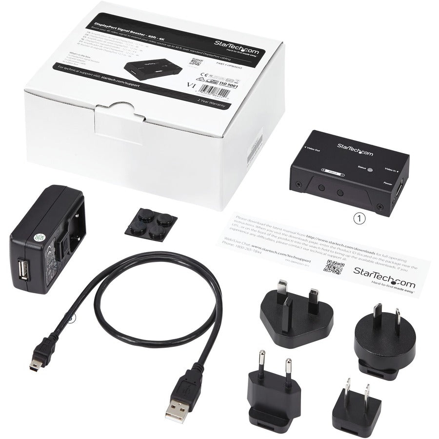 StarTech.com DisplayPort Signal Booster - DisplayPort Extender - DP Video Signal Amplifier - 4K 60Hz