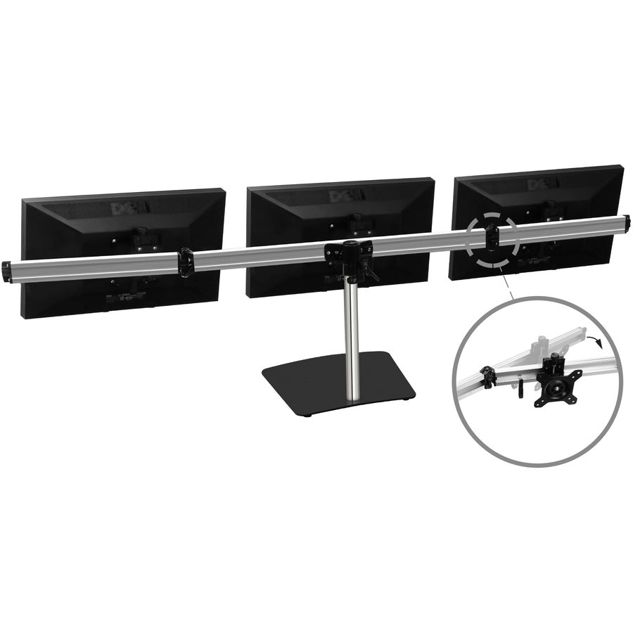 SIIG Premium Aluminum Freestanding Triple Monitor desk stand - 13" to 27" - Max Load 17.6 lbs each