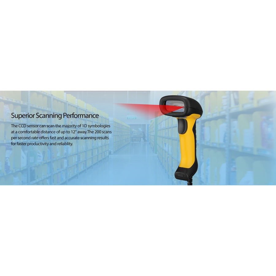 Adesso NuScan 2400U Waterproof Handheld CCD Barcode Scanner