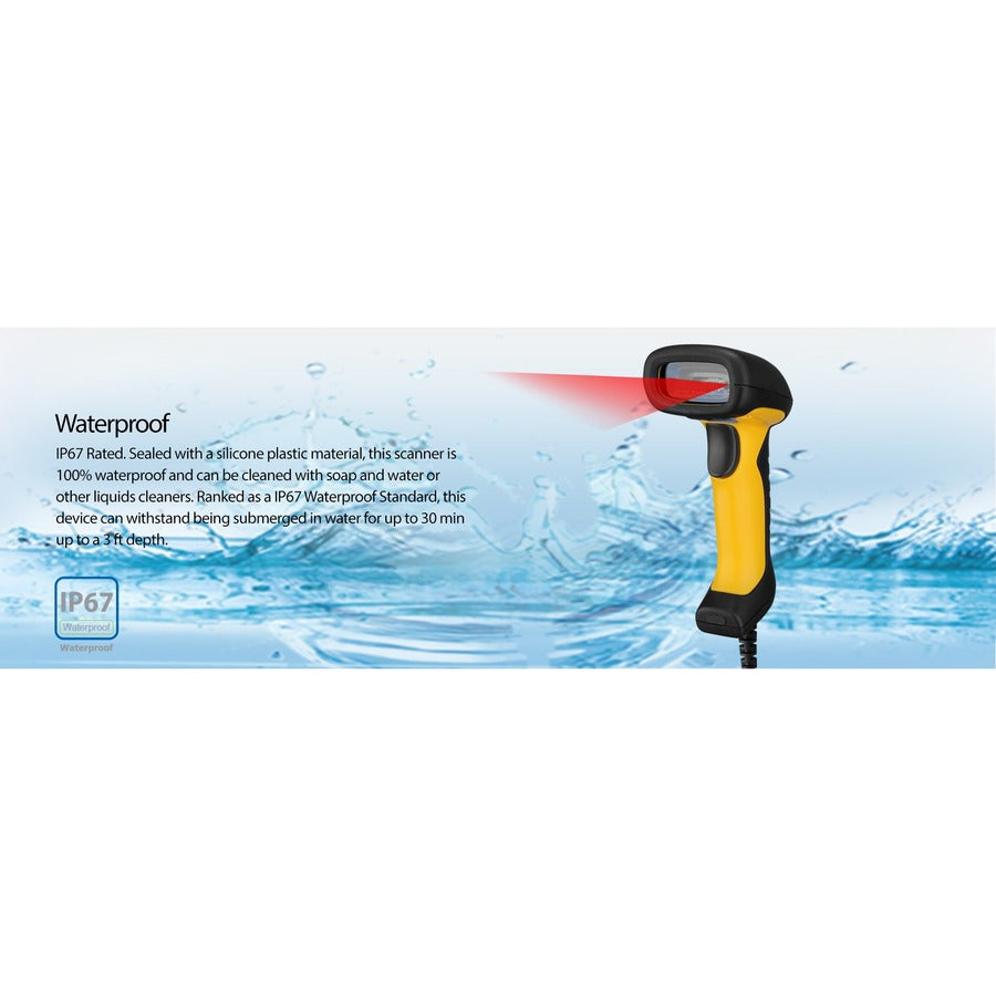 Adesso NuScan 2400U Waterproof Handheld CCD Barcode Scanner