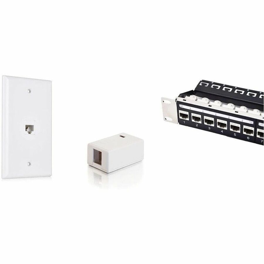 Monoprice Cat6 Punch Down Keystone Jack for 22-24AWG Solid Wire, White