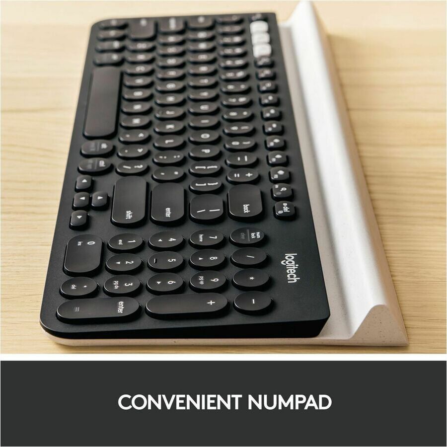 Logitech K780 Multi-Device Wireless Keyboard for Windows, Wireless 2.4GHz, Bluetooth, Smartphone and Tablet Cradle