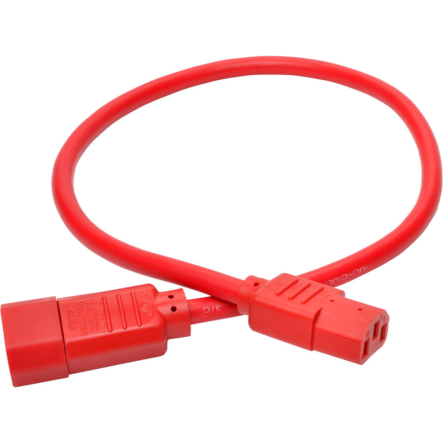 Eaton Tripp Lite Series Heavy-Duty PDU Power Cord, C13 to C14 - 15A, 250V, 14 AWG, 2 ft. (0.61 m), Red