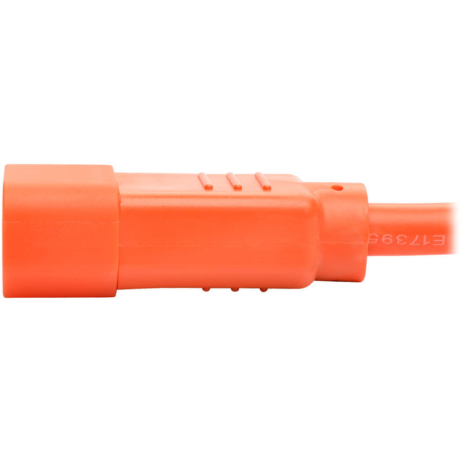 Eaton Tripp Lite Series Heavy-Duty PDU Power Cord, C13 to C14 - 15A, 250V, 14 AWG, 2 ft. (0.61 m), Orange