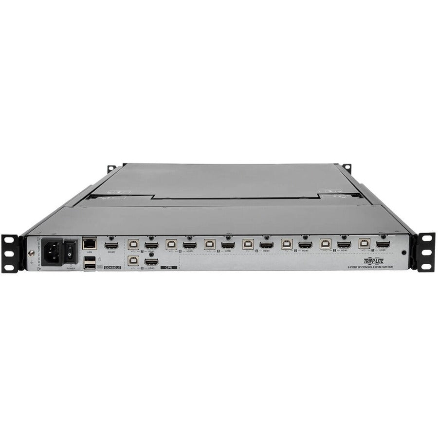 Eaton Tripp Lite Series NetDirector 8-Port 1U Rack-Mount Console HDMI KVM Switch with 17 in. LCD and IP Remote Access, Dual Rail, TAA