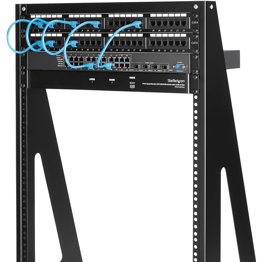 StarTech.com 2-Post 16U Heavy-Duty Desktop Server Rack, Small Open Frame 19in Network Rack for Home/Office IT Equipment, TAA Compliant