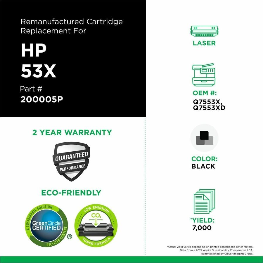 Clover Imaging Remanufactured High Yield Toner Cartridge for HP 53X (Q7553X)