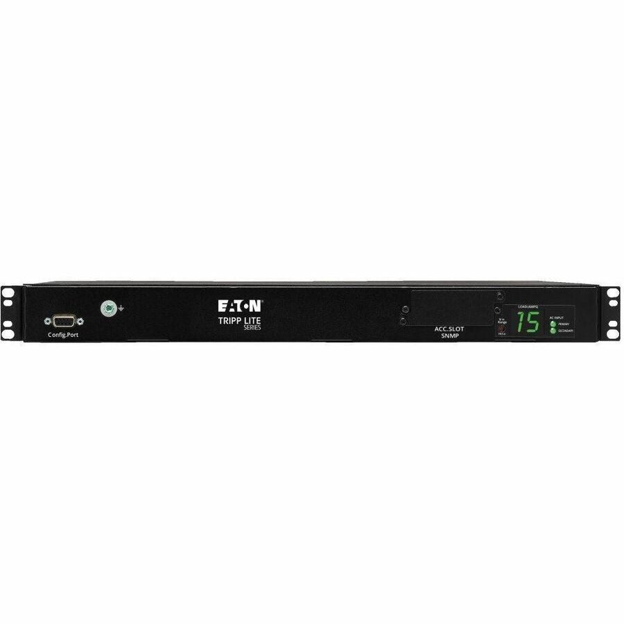 Eaton Tripp Lite Series 2.4kW Single-Phase Local Metered Automatic Transfer Switch PDU, Two 200-240V C14 Inlets, 10 C13 Outputs, 1U, TAA