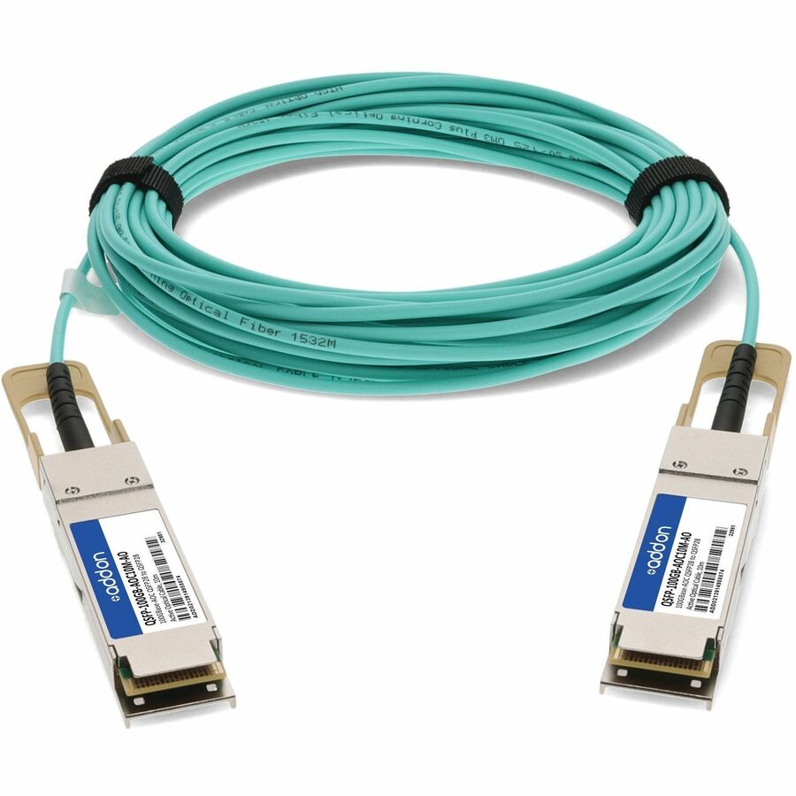 AddOn MSA and TAA Compliant 100GBase-AOC QSFP28 to QSFP28 Direct Attach Cable (850nm, MMF, 10m)