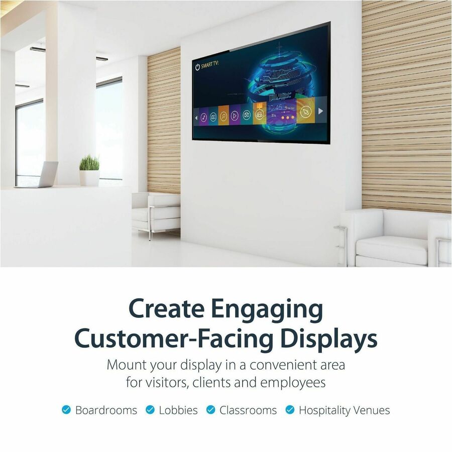 StarTech.com Flat Screen TV Wall Mount - Tilting - For 32" to 75" TVs - Steel - VESA TV Mount - Monitor Wall Mount