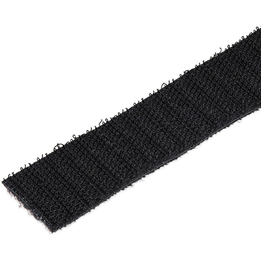 StarTech.com Hook-and-Loop Cable Management Tie - 50 ft. Bulk Roll - Black - Cut-to-Size Cable Wrap / Straps