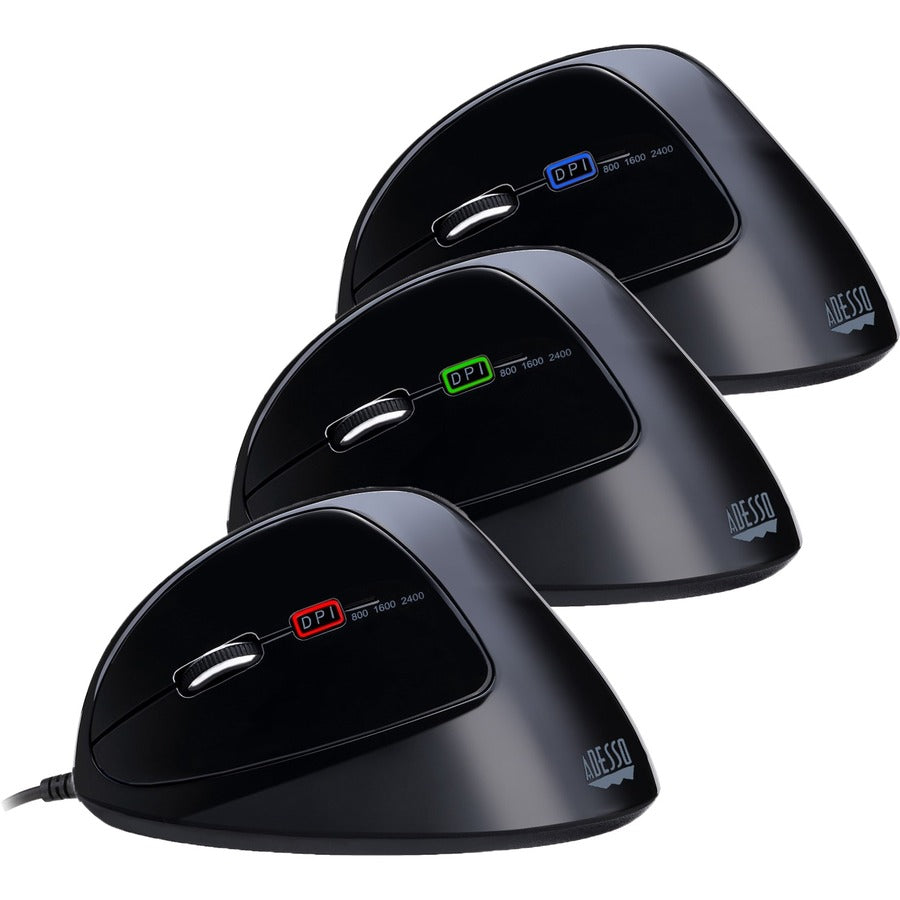 Adesso Programmable Vertical Ergonomic Left-Handed Mouse