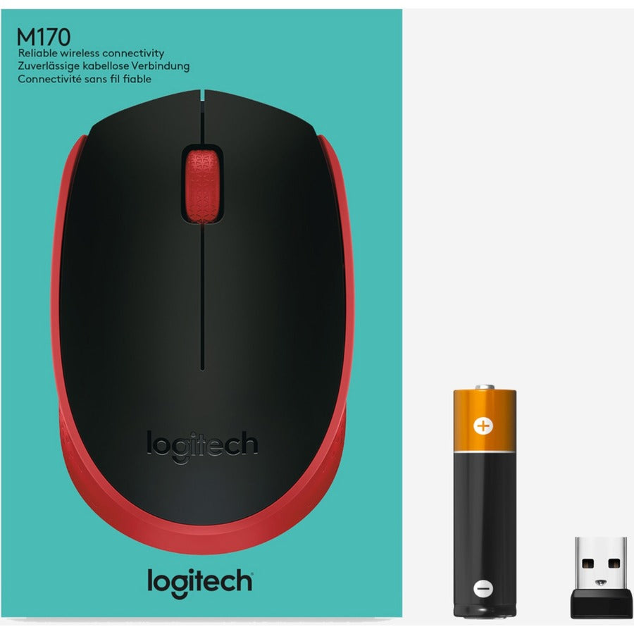 Logitech M170 Wireless Compact Mouse (Red)