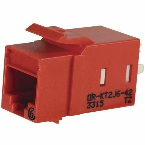Ortronics Category 6 Keystone Jack, Lacing Cap Termination, Red