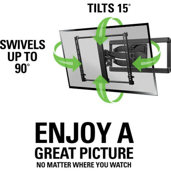 Sanus Full-Motion+ Tilt TV Mount - For 46-90 Inch Flat Panel TVs - Black