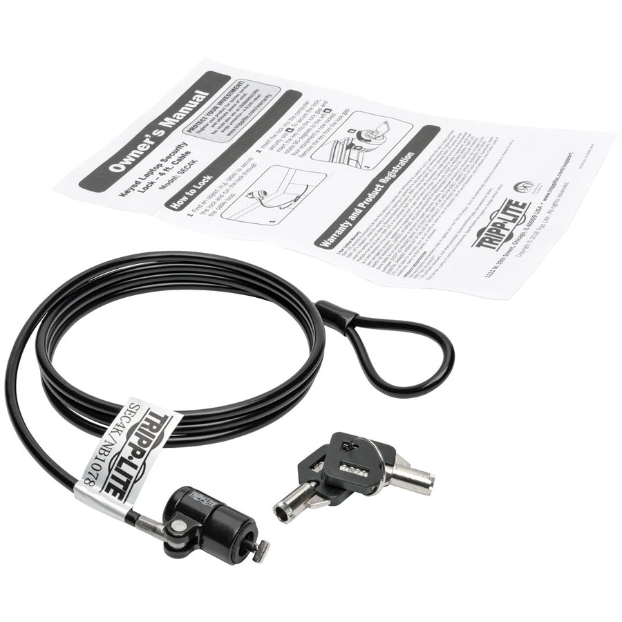 Eaton Tripp Lite Series Security Lock for Laptops and Peripherals, Keyed, 4 ft. (1.22 m) Cable