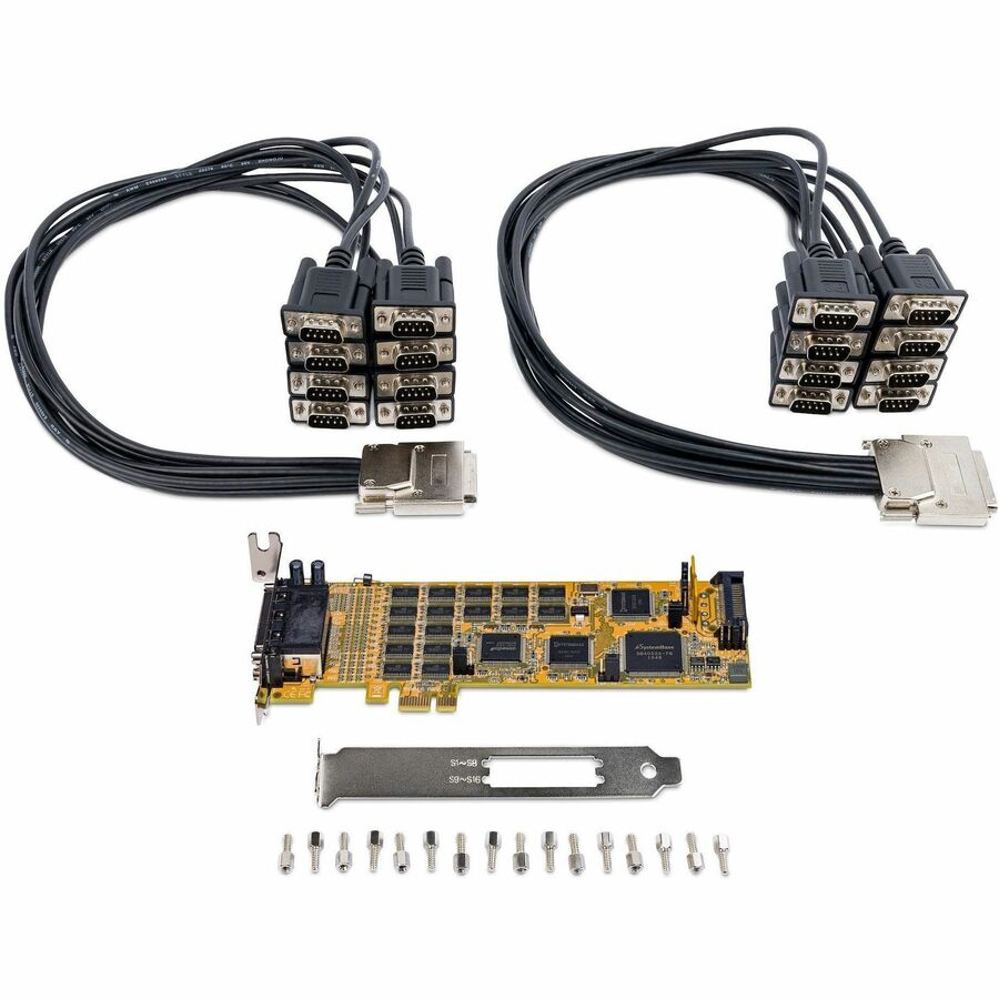 StarTech.com 16 Port PCI Express Serial Card, Low-Profile, High-Speed PCIe Serial Card with 16 DB9 RS232 Ports, TAA
