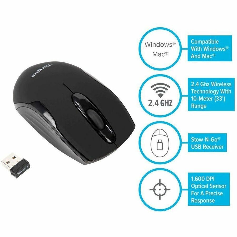 BLACK WRLS OPTICAL MOUSE