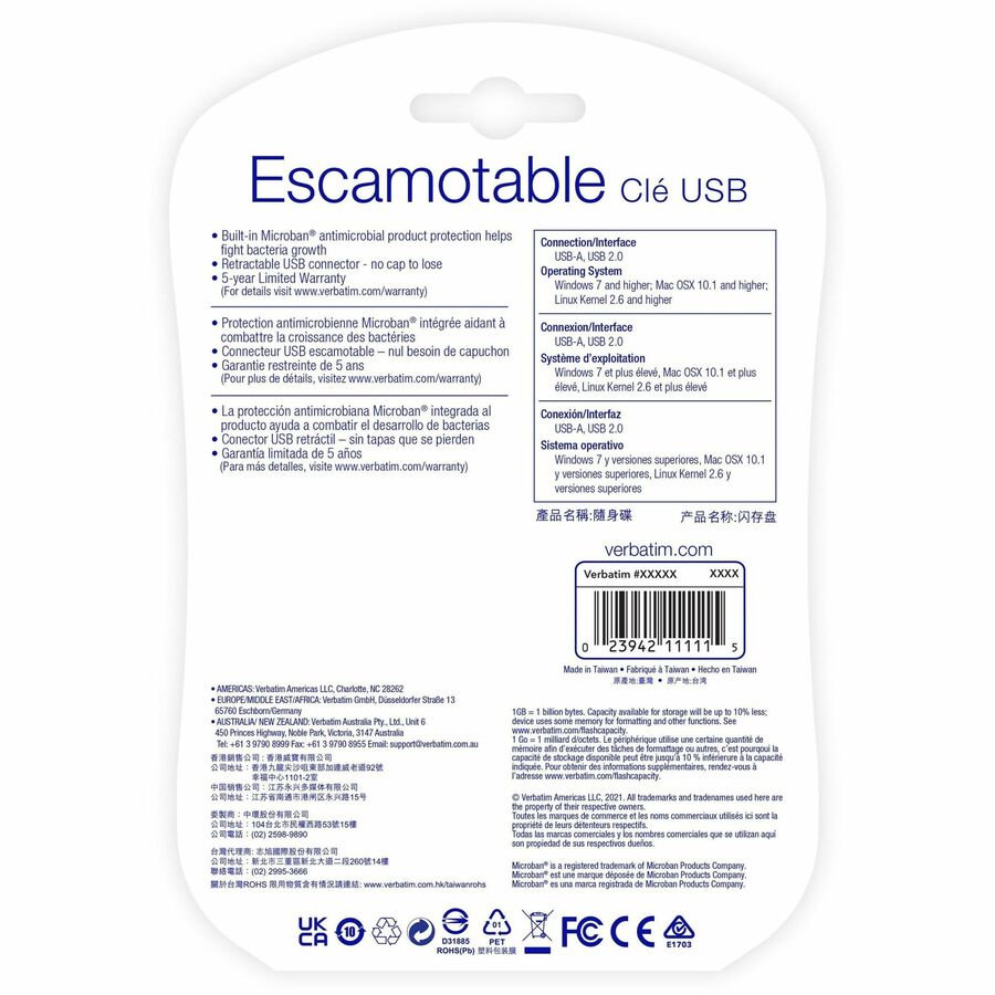 16GB USB Flash Drive - 5pk - Blue