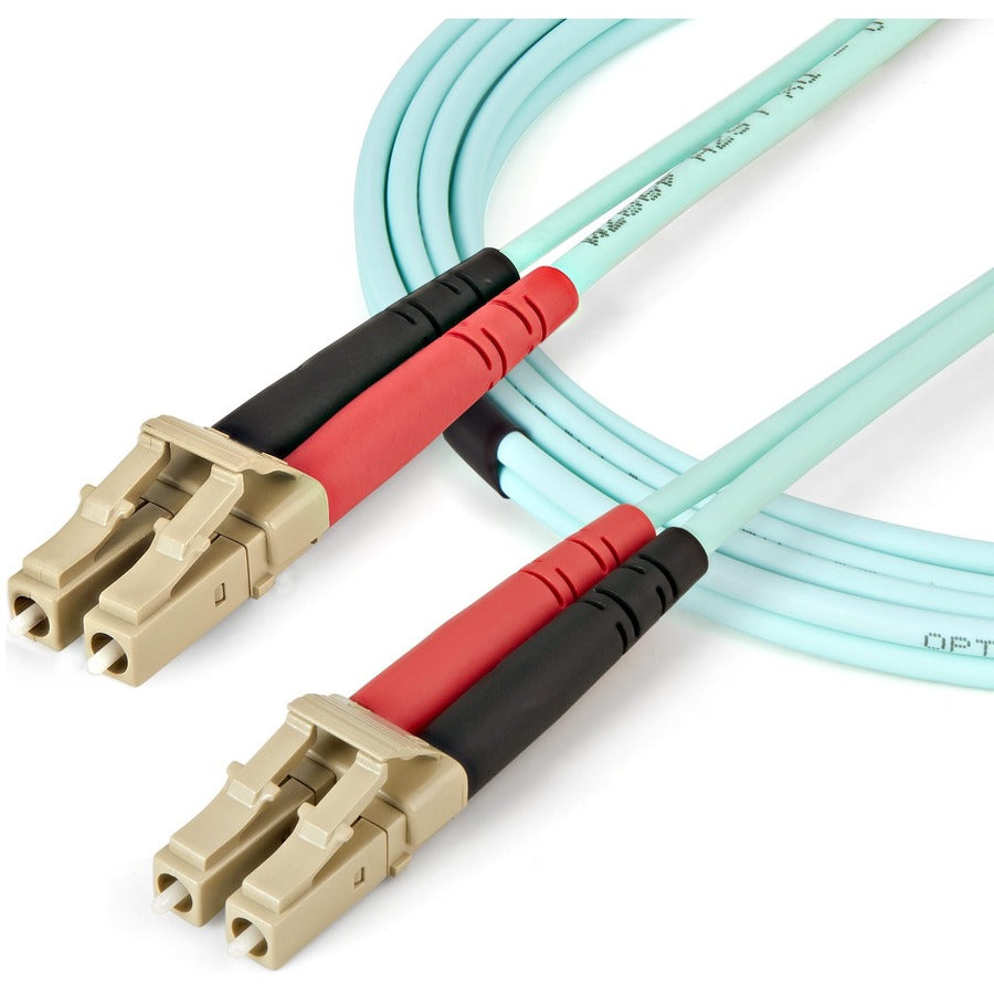 StarTech.com 2m (6ft) LC/UPC to LC/UPC OM4 Multimode Fiber Optic Cable, 50/125µm, 100G, Low Insertion Loss, LSZH Fiber Jumper Cord