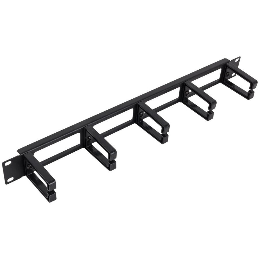 Rack Solutions 1U Horizontal Plastic D-Ring Pass Thru Cable Management Bar