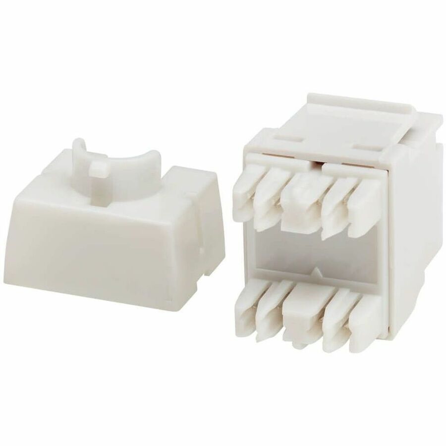 Eaton Tripp Lite Series Cat6a Keystone Jack - 4PPoE Compliant, 110/Krone, 568A/B, RJ45 Ethernet, White, TAA