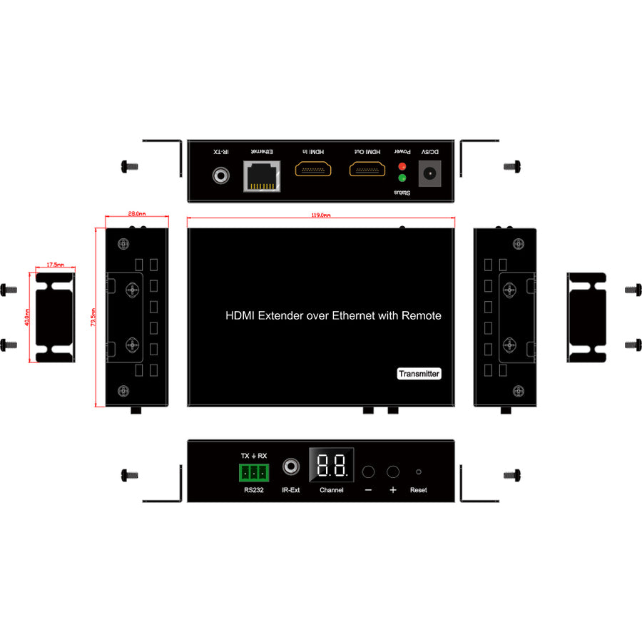 KanexPro NetworkAV H.264 HDMI Transmitter over IP w/ POE & RS-232