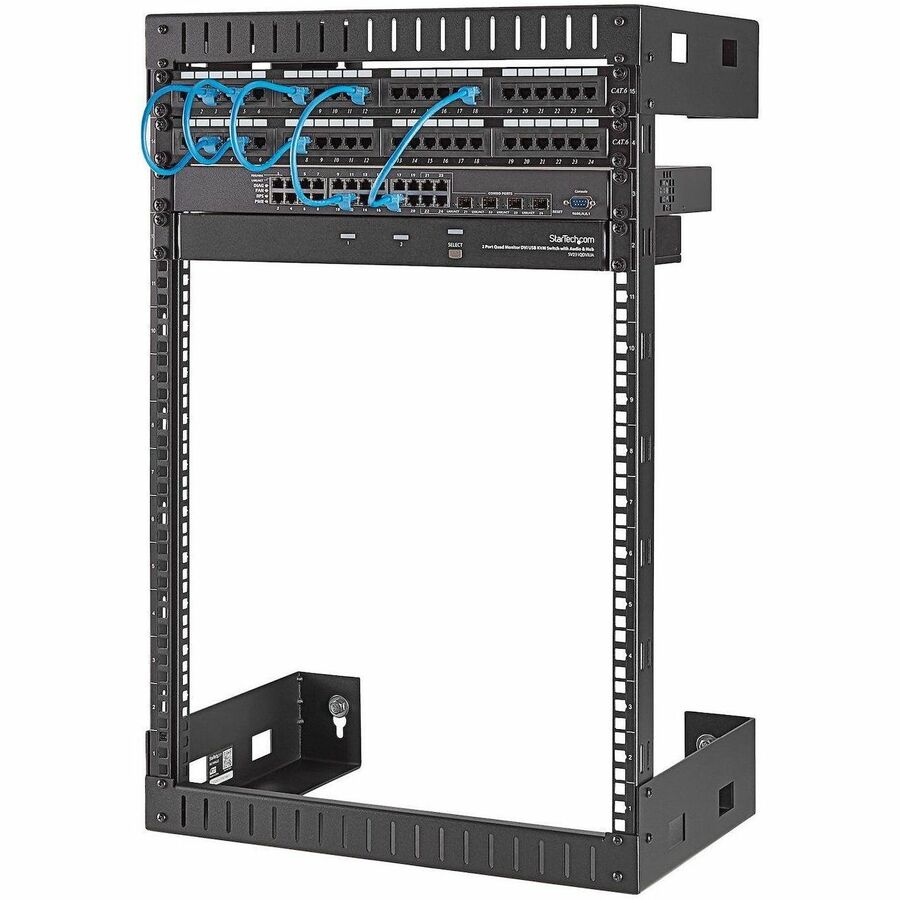 StarTech.com 2-Post 15U Heavy-Duty Wall-Mount Network Rack, 19" Open Frame Server Rack for Computer Equipment, Wall Mount Data Rack~