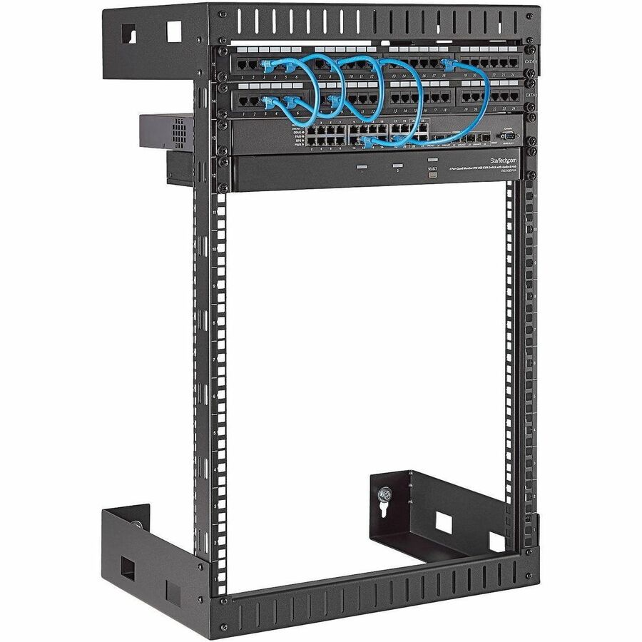 StarTech.com 2-Post 15U Heavy-Duty Wall-Mount Network Rack, 19" Open Frame Server Rack for Computer Equipment, Wall Mount Data Rack~